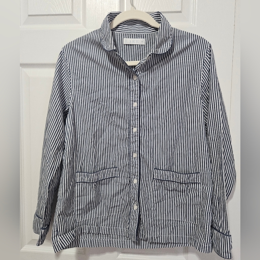 Lake Navy Striped Pajama Top XS